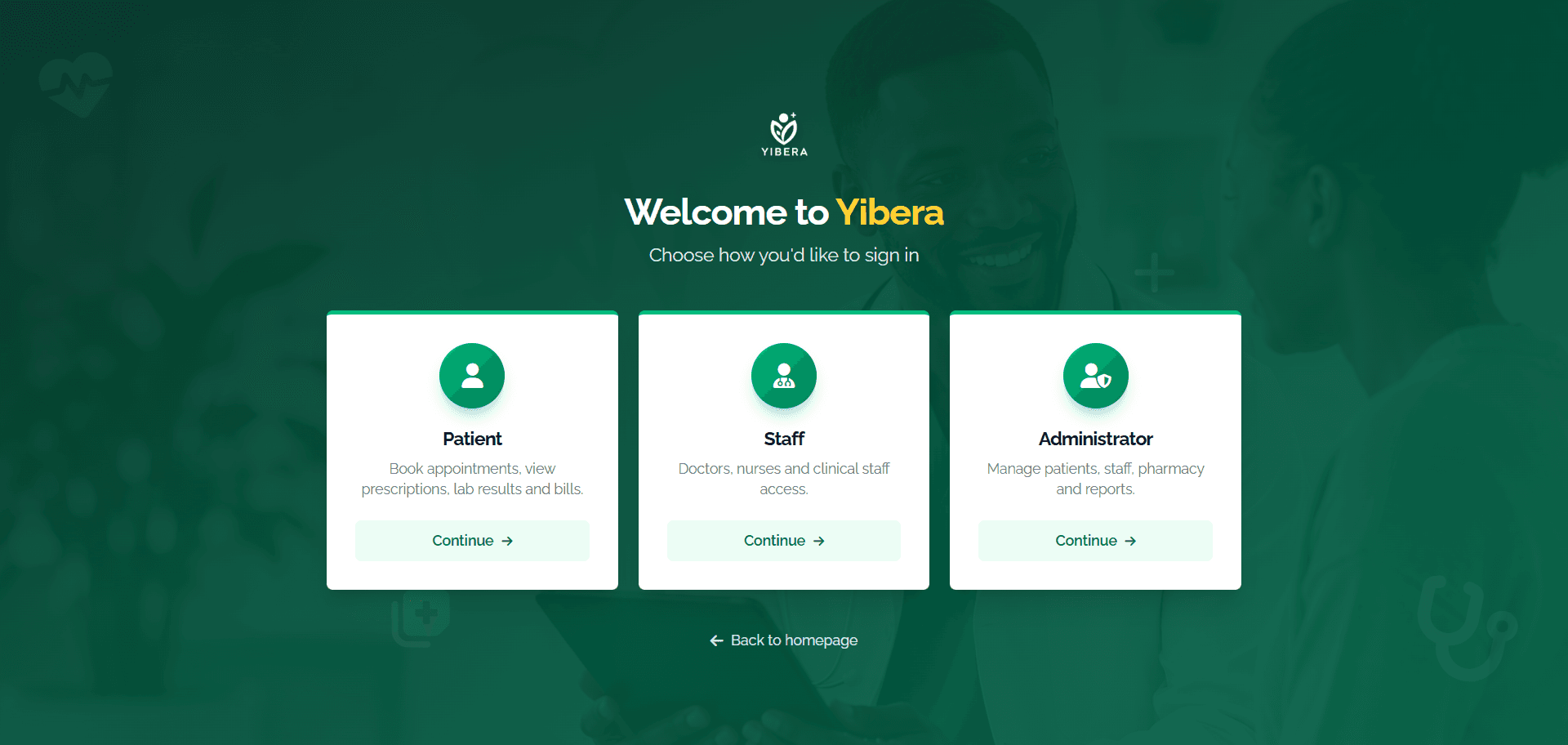 Yibera - Login